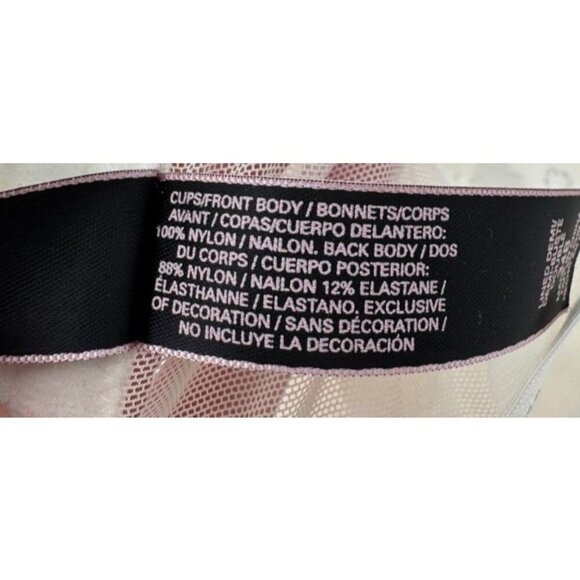 Victoria's Secret Lined Demi Bra Lace Bustier Ivory Silver Metallic Women's 34B - Picture 7 of 7